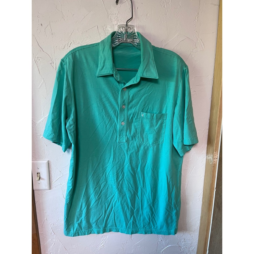 Criquet Mens Players Shirt Seafoam Green Pima Cotton Blend Polo Size M‎